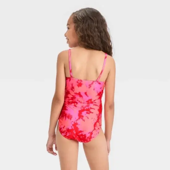 Girls' Summer Spiral One Piece Swimsuit - Cat & Jack&trade; Pink image {2}