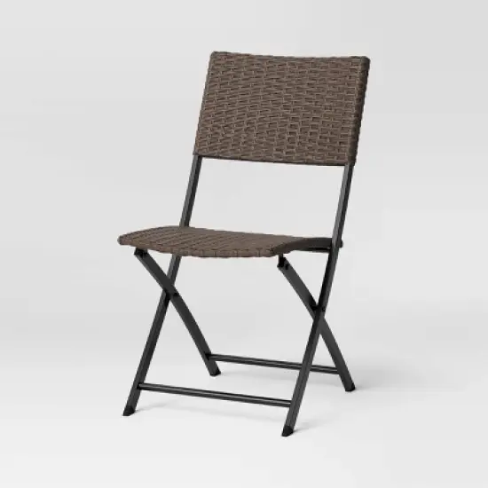 Wicker Outdoor Portable Folding Chair Brown - Room Essentials&trade; image {7}