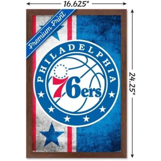 Trends International NBA Philadelphia 76ers - Logo 15 Framed Wall Poster Prints image {2}