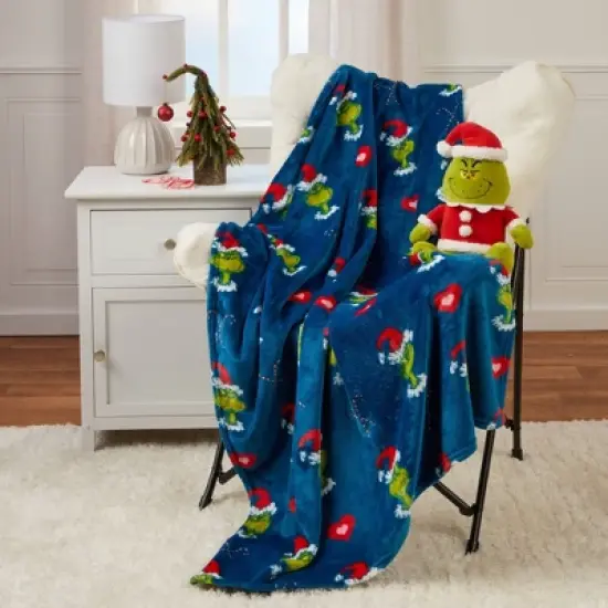 The Grinch Pillow and Throw Blanket image {1}