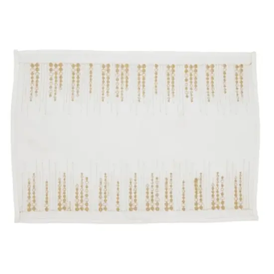 Saro Lifestyle Festive Embroidered Dots Placemat (Set of 4) image {1}