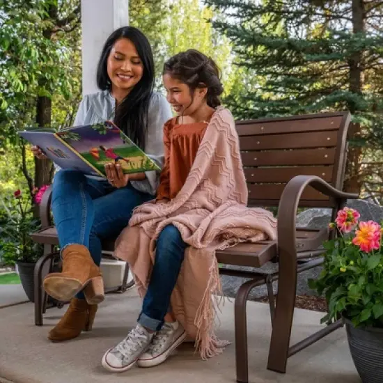 Lifetime Glider Bench, Faux Wood, Brown 60290 image {2}