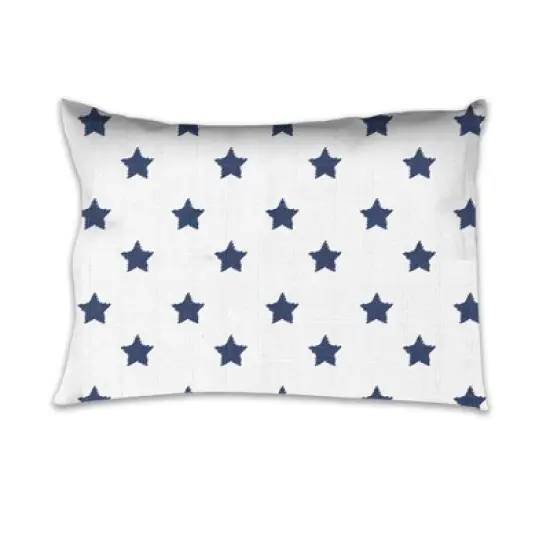 Bacati - Stars Navy Muslin 3 pc Toddler Bed Sheet Set 100 pecent cotton image {4}