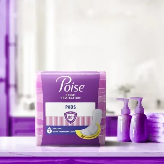 Poise Incontinence Pads & Postpartum Incontinence Pads  - 7 Drop - Ultra Absorbency - Long - 39ct image {4}