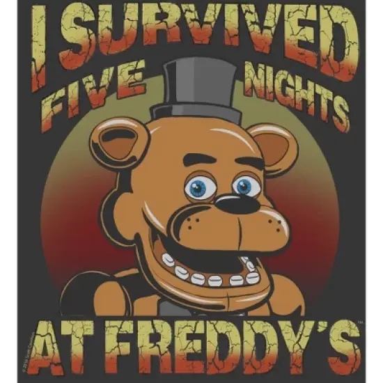 Five Nights at Freddy's Freddy Fazbear I survived Boy's Charcoal Heather T-shirt image {1}