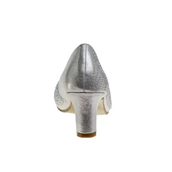 Badgley Mischka Girls Heel Dress Shoes with Rhinestone -Elegant Girls' Pumps, Low Heels, Flower Party, Wedding, Princess (Little Kids/Big Kids) image {3}