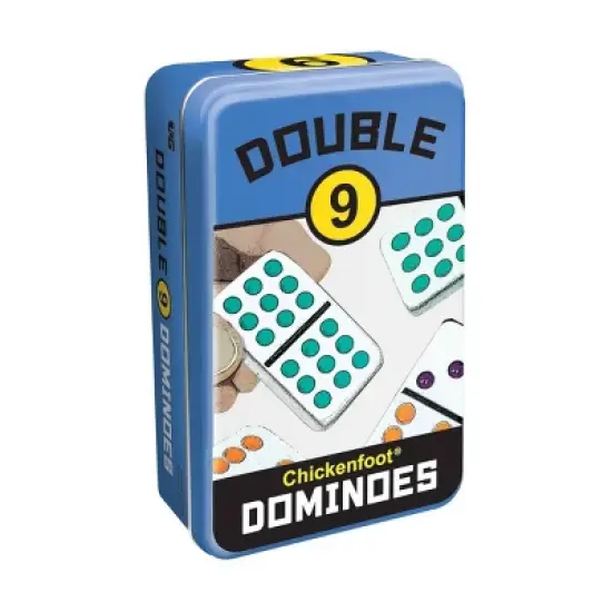 University Games Double 9 Chickenfoot Dominoes Board Game: Educational Party Game for 1-8 Players, Includes Storage Tin image {14}