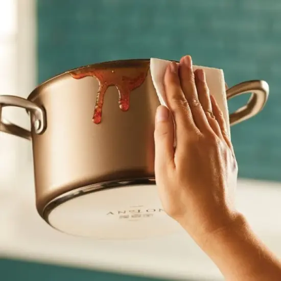 Anolon Ascend 4qt Hard Anodized Nonstick Saucepot with Lid Bronze image {4}