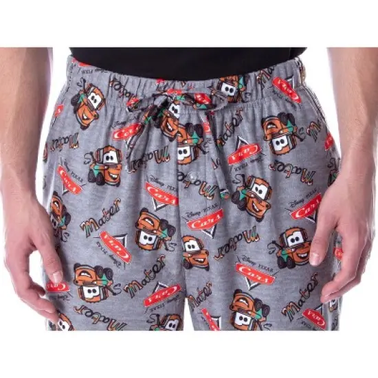 Disney Men's Cars Mater Cartoon Toss Print Character Sleep Pajama Pants Heather Grey image {3}