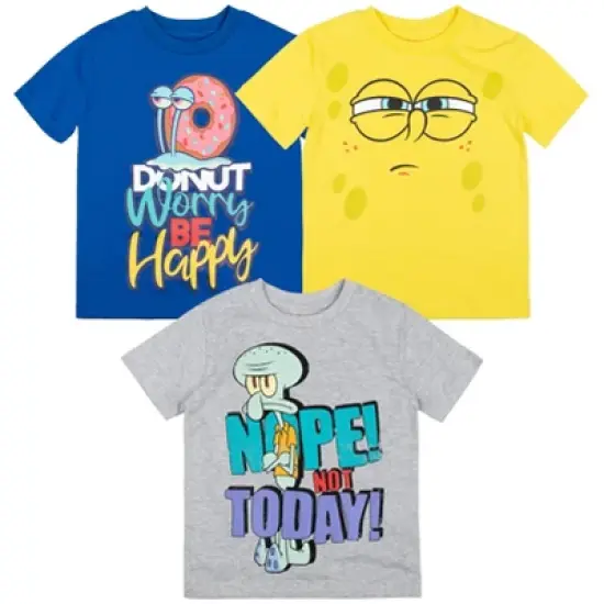 SpongeBob SquarePants 3 Pack T-Shirts Little Kid to Big Kid image {9}