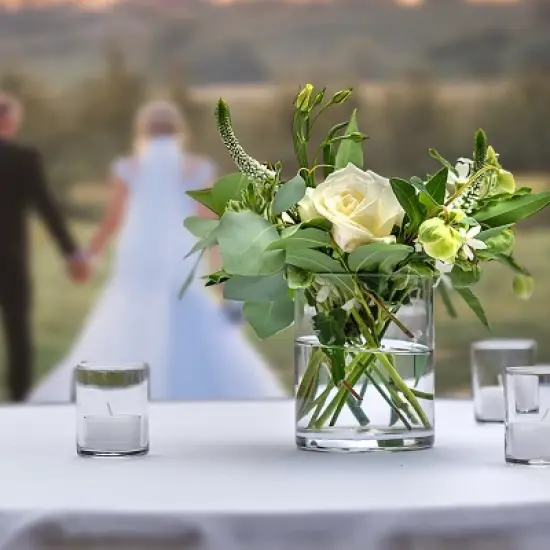 Azar Displays 4", 5", 6" Dia. Deluxe Clear Acrylic Cylinder Bin Set for Counter image {6}