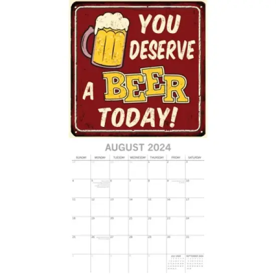 The Gifted Stationery 2024 Square Wall Calendar, Beer Signs, 16-Month Funny Corner Theme with 180 Reminder Stickers (12 x 12 In) image {2}