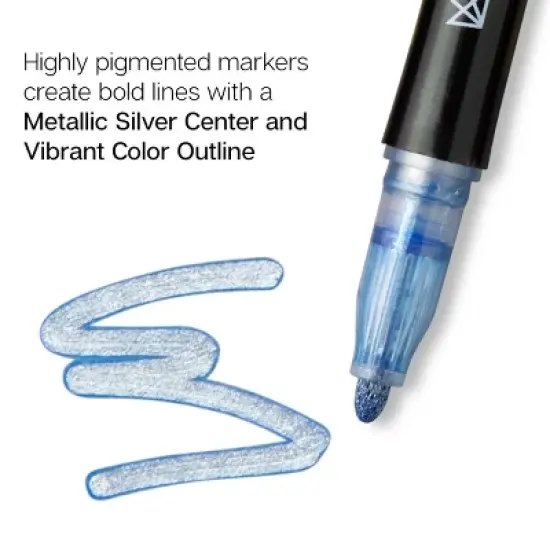 KINGART Outline Markers 12 Metallic Colors image {2}