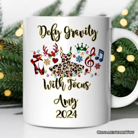 Ballet Buffalo Plaid Christmas Mug, Dance Teacher Gift (Non-Custom Only)| OrnamentallyYou image {4}