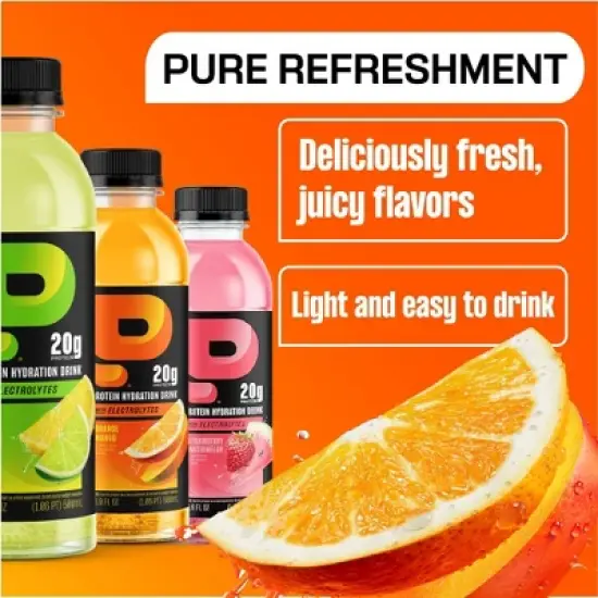 Protein2O 20g Clear Whey Protein Isolate Drink With Electrolytes - Orange Mango - 67.6 fl oz/4pk image {3}