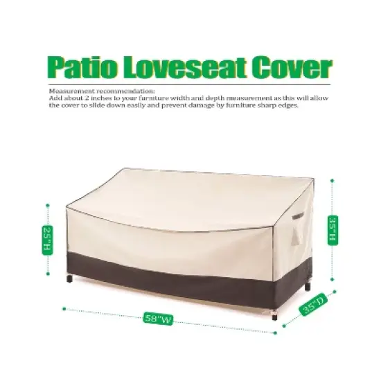 F&J Outdoors Premium Waterproof Outdoor Patio Sofa Cover - Beige+Coffee image {7}