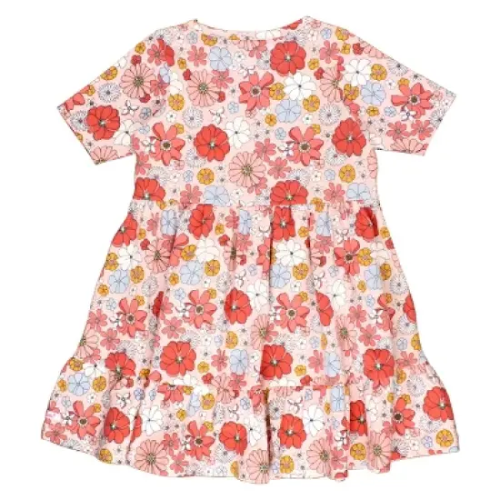 RuffleButts Baby Girls Short Sleeve Ruffle Dress image {2}
