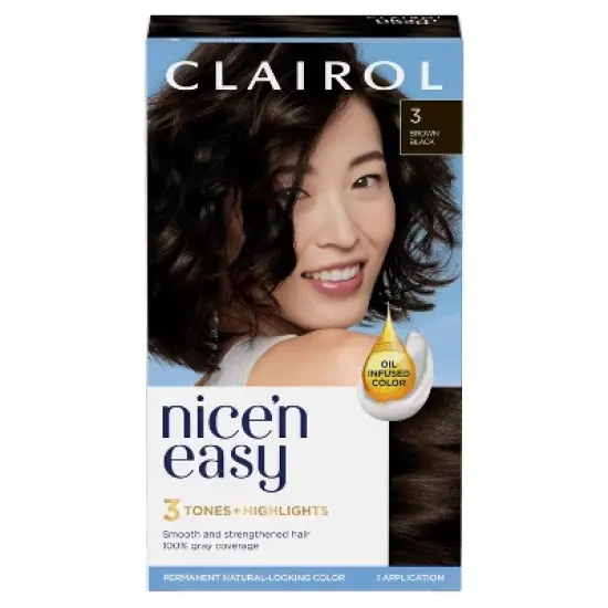 Clairol Nice'n Easy Permanent Hair Color Cream Kit - Black image {13}