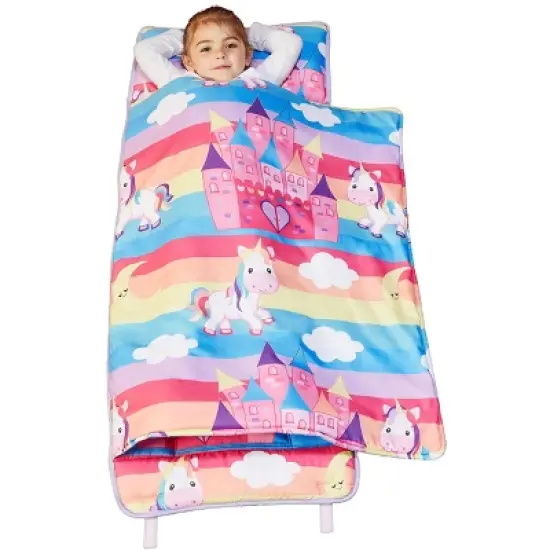 Everyday Kids Unicorn Nap Mat with Removable Pillow &ndash; Soft, Roll-Up Sleeping Bag for Kids Ages 3&ndash;6 &ndash; Great for Preschool, Daycare & Travel image {7}