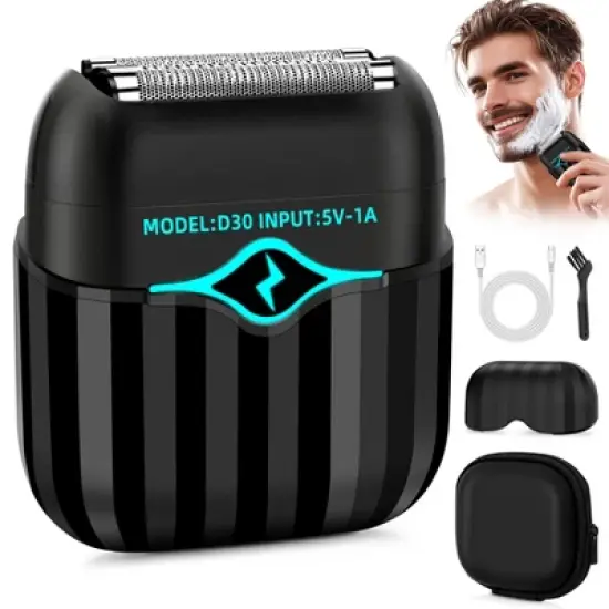 Men's Electric Razor with Smart Sensor - Waterproof Foil Shaver with 3D Floating Blades, USB-C Rechargeable, Travel Case Included image {8}