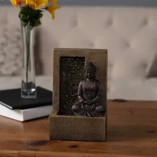 Nature Spring Sitting Buddha Indoor Water Fountain image {2}