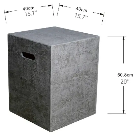 Outdoor Propane Tank Cover Hideaway Table Firepit Accessories Side Table - Elementi: Weather-Resistant 16x16x20" Patio Accessory image {3}