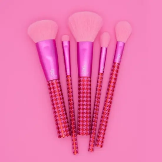 MODA Brush Keep It Classy Metallic Pink Face Flip Makeup Brush Set- 6pc image {5}