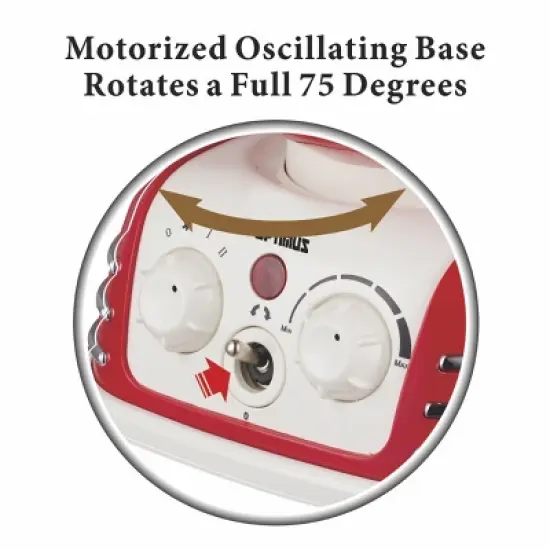 Optimus Retro Design Oscillating Fan Heater image {3}