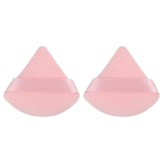 Unique Bargains Loose Powder Puff Face Soft Triangle Puff Blender Beauty Makeup Tool Short Plush 2 Pcs image {12}