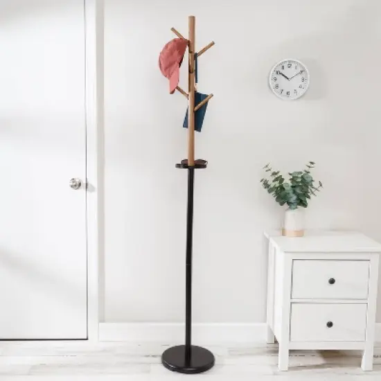 Honey-Can-Do Coat Rack Black/Brown image {6}