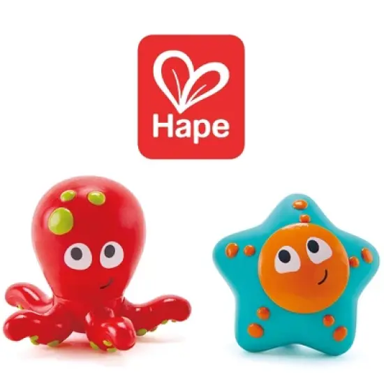 Hape Ocean Floor Squirters: Octopus & Starfish Bath Toy Set, 18mo+ image {5}
