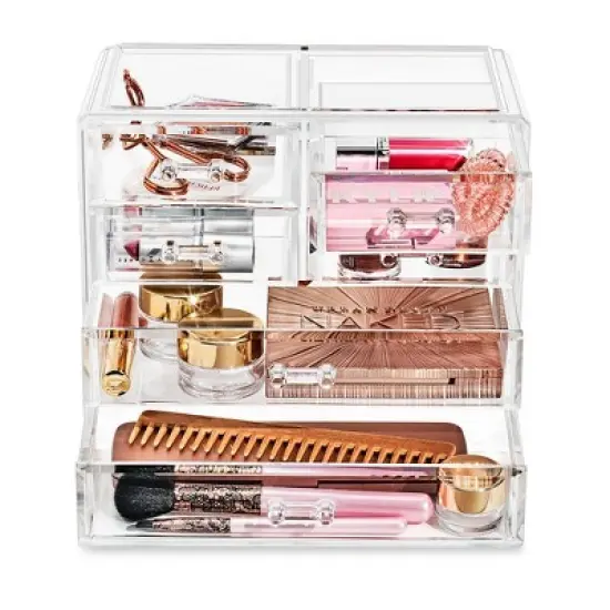 Sorbus Clear Makeup Organizer Display - Stylish Organization and Storage Case for Cosmetics, Jewelry & Hair Accessories image {6}