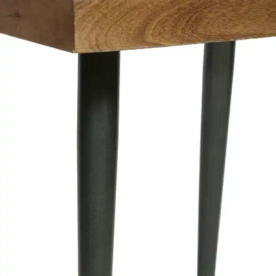 Villard Boho Handcrafted Mango Wood Parquet Side Table Natural Honey/Gray - Christopher Knight Home image {4}