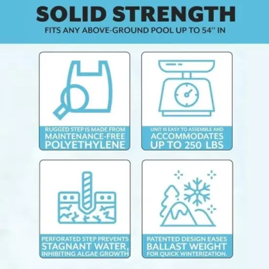 Poolzilla Above Ground A-Frame Flip Up Pool Ladder w/Non Skid Platform - for 48&rsquo;&rsquo; to 54&rsquo;&rsquo; in. Above Ground Pools image {3}