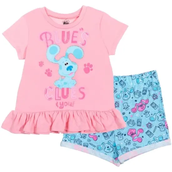 Nickelodeon Blue's Clues Little Girls T-Shirt & French Terry Shorts Set Pink  image {6}