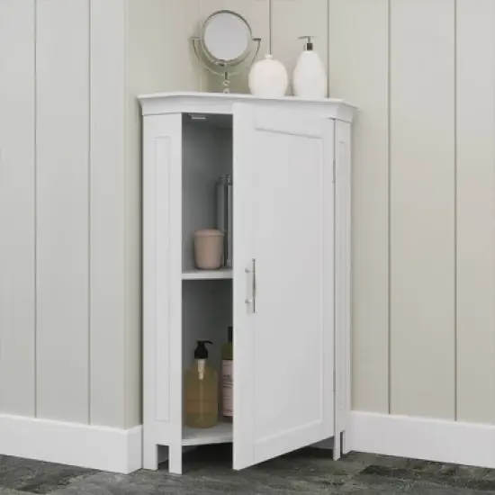 Somerset Single Door Corner Cabinet White - RiverRidge Home image {1}