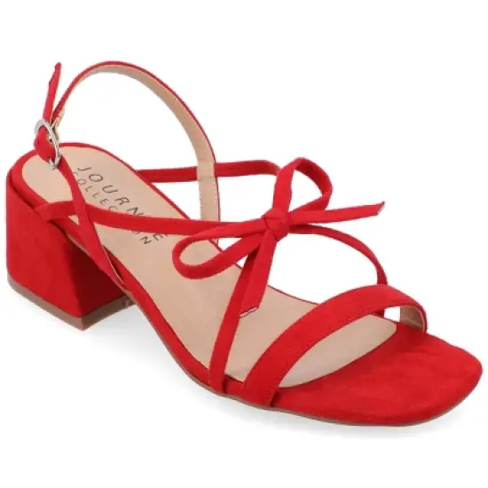 Journee Collection Womens Amity Sling Back Multi Strap Block Heel Sandals image {13}