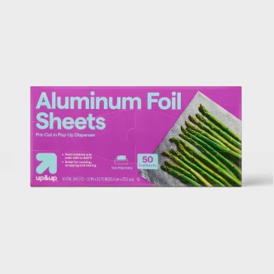 Aluminum Foil Sheets - 50ct/44.79sq ft - up&up&trade; image {3}