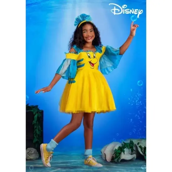 HalloweenCostumes.com Girl's Disney Flounder Halloween Costume | Kids' The Little Mermaid Costumes image {3}