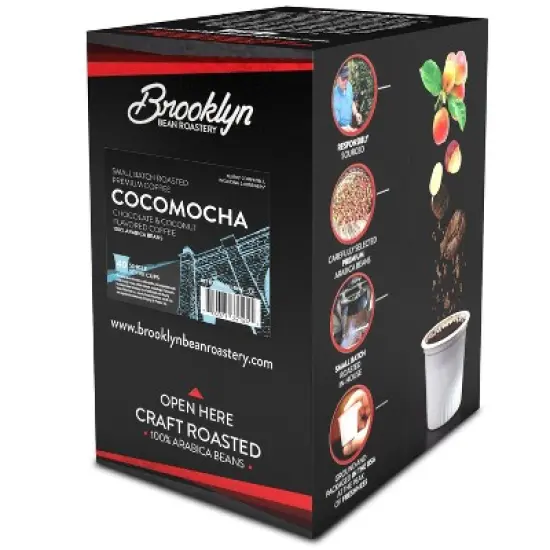 Brooklyn Beans Flavored Cocomocha Coffee Pods,Compatible Keurig 2.0 Brewers,40Ct image {1}