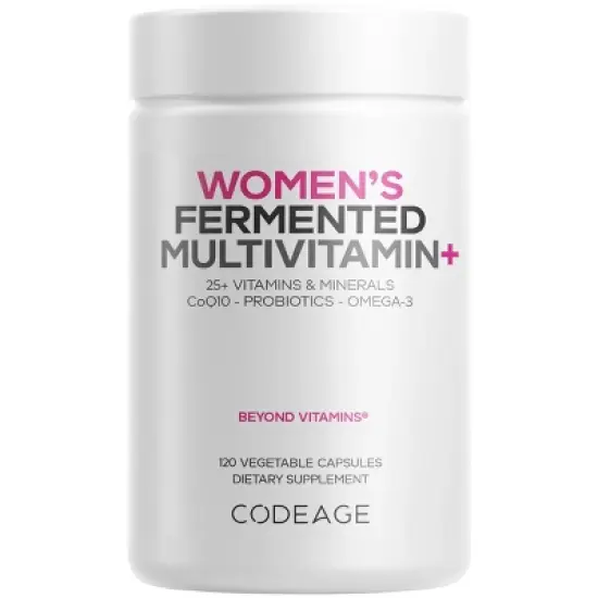Codeage Women's Fermented Multivitamin, 25+ Vitamins & Minerals, Probiotics, Digestive Enzymes, Daily Supplement - 120ct image {13}
