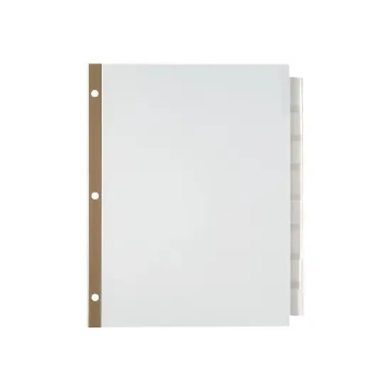 Staples Big Tab Insertable Paper Dividers 8-Tab Clear (18935/11124) 462762 image {1}