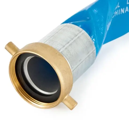 Apache 98138040 2 Inch Diameter 25 Foot Length 70 PSI Polyester-Reinforced PVC Lay Flat Pool Sump Pump Hose with Aluminum Pin-Lug Connections, Blue image {2}