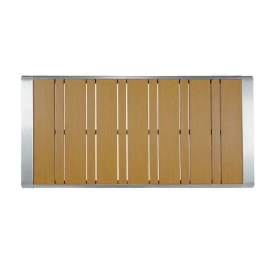 Outdoor Aluminum Coffee Table,Rust Resistant Coffee Table with Slatted Tabletop,Modern Coffee Table for Patio or Garden-Coolbibila image {5}