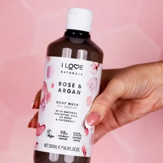 I Love Cosmetics Naturals Body Wash - Rose and Argan - 16.9 oz Body Wash image {3}