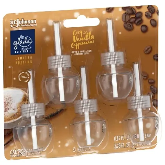 Glade PlugIns Scented Oil Air Freshener - Cozy Vanilla Cappuccino Refill - 3.35oz/5pk image {8}
