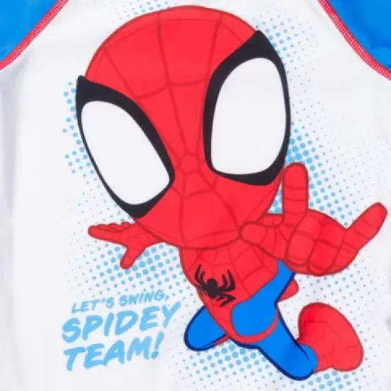 Marvel Spidey and His Amazing Friends Ghost-Spider Miles Morales Spider-Man Rash Guard and Swim Trunks Outfit Set Toddler image {6}