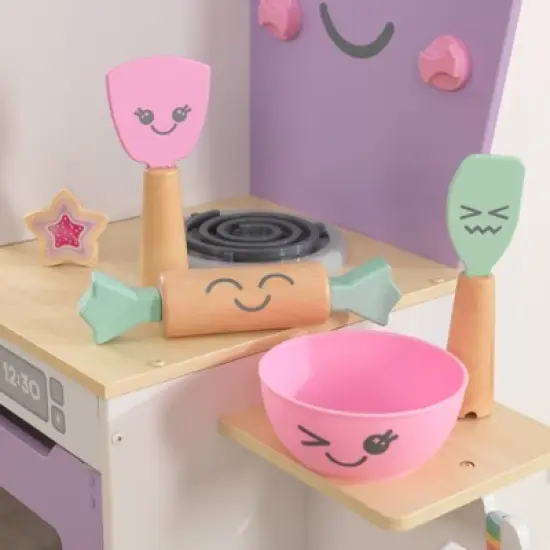 Kidkraft Lil' Friends Wooden Play Kitchen with 14 Accessories image {9}