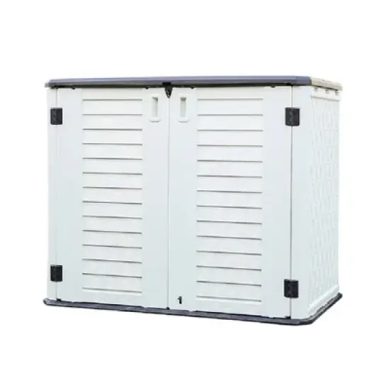 WELLFOR 175 gal Horizontal Storage Deck Box Beige image {11}