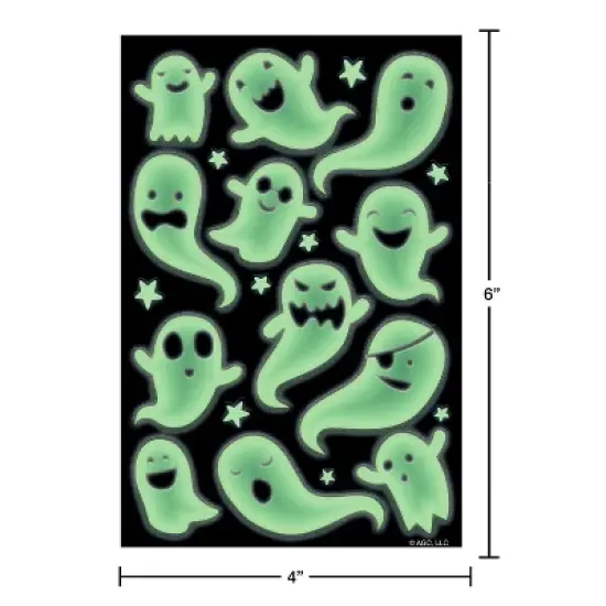 42ct Halloween Glow in the Dark Stickers Ghost image {2}